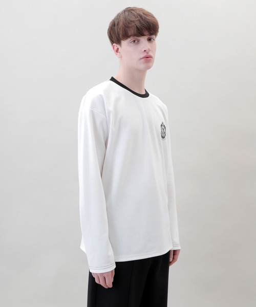 EMMA CLOTHES(エマクローズ)の「ポンチローマ オーバーサイズ 切り替え Footballロゴカットソー L/S (EMMA CLOTHES)(Tシャツ/カットソー・メンズ・ホワイト/ブラック/パープル/グリーン系その他・M/L)」の22枚目の写真
