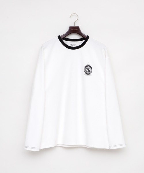 EMMA CLOTHES(エマクローズ)の「ポンチローマ オーバーサイズ 切り替え Footballロゴカットソー L/S (EMMA CLOTHES)(Tシャツ/カットソー・メンズ・ホワイト/ブラック/パープル/グリーン系その他・M/L)」の5枚目の写真