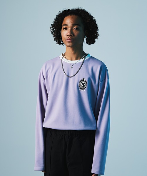 EMMA CLOTHES(エマクローズ)の「ポンチローマ オーバーサイズ 切り替え Footballロゴカットソー L/S (EMMA CLOTHES)(Tシャツ/カットソー・メンズ・ホワイト/ブラック/パープル/グリーン系その他・M/L)」の16枚目の写真