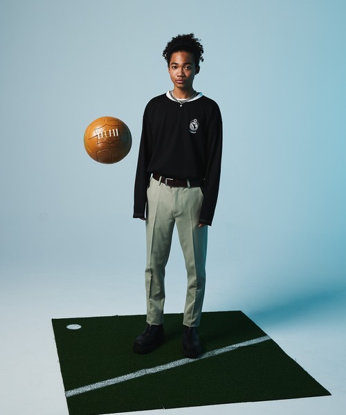 EMMA CLOTHES(エマクローズ)の「ポンチローマ オーバーサイズ 切り替え Footballロゴカットソー L/S (EMMA CLOTHES)(Tシャツ/カットソー・メンズ・ホワイト/ブラック/パープル/グリーン系その他・M/L)」の13枚目の写真