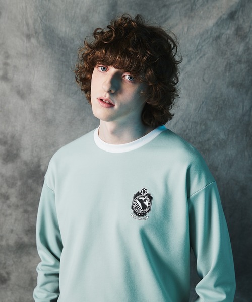 EMMA CLOTHES(エマクローズ)の「ポンチローマ オーバーサイズ 切り替え Footballロゴカットソー L/S (EMMA CLOTHES)(Tシャツ/カットソー・メンズ・ホワイト/ブラック/パープル/グリーン系その他・M/L)」の14枚目の写真