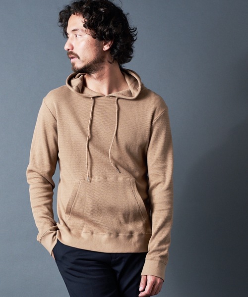 Magine(マージン)の「CTN MILITARY THERMAL KNIT HOOD PARKA 20SS:コットンミリタリーサーマルフードパーカー(パーカー)」|ベージュ