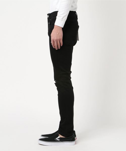 WEGO（ウィゴー）の「WEGO/チェーン付きクラッシュストレッチスキニーデニム（デニムパンツ・メンズ・ブラック/ライトインディゴブルー・MEDIUM/LARGE）」の21枚目の写真