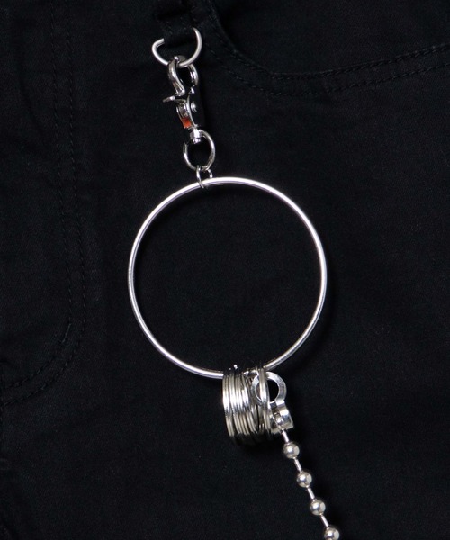 WEGO（ウィゴー）の「WEGO/チェーン付きクラッシュストレッチスキニーデニム（デニムパンツ・メンズ・ブラック/ライトインディゴブルー・MEDIUM/LARGE）」の13枚目の写真