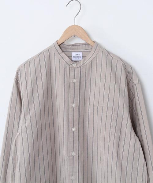 coen（コーエン）の「インドコットンストライプロングバンドカラーシャツ（シャツ/ブラウス・メンズ・ホワイト/ベージュ・X-LARGE/LARGE/SMALL/MEDIUM）」の17枚目の写真