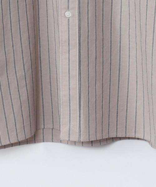 coen（コーエン）の「インドコットンストライプロングバンドカラーシャツ（シャツ/ブラウス・メンズ・ホワイト/ベージュ・X-LARGE/LARGE/SMALL/MEDIUM）」の3枚目の写真