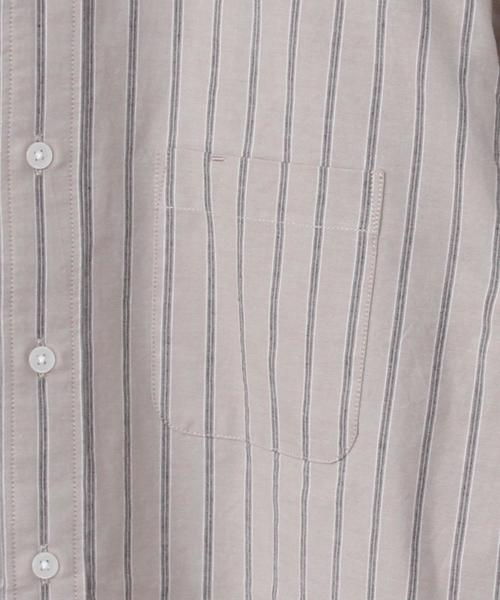 coen（コーエン）の「インドコットンストライプロングバンドカラーシャツ（シャツ/ブラウス・メンズ・ホワイト/ベージュ・X-LARGE/LARGE/SMALL/MEDIUM）」の4枚目の写真
