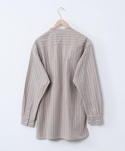 coen（コーエン）の「インドコットンストライプロングバンドカラーシャツ（シャツ/ブラウス・メンズ・ホワイト/ベージュ・X-LARGE/LARGE/SMALL/MEDIUM）」の18枚目の写真