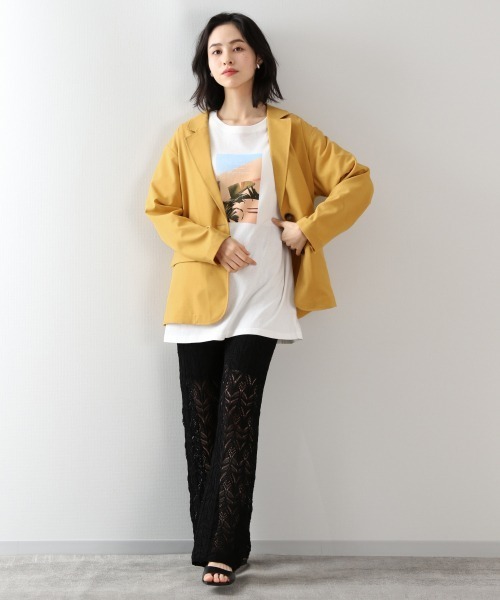 LOWRYS FARM（ローリーズファーム）の「サマーニットガラパンツ　881370（その他パンツ・レディース・オフホワイト/ブラック/レッド・FREE）」の4枚目の写真