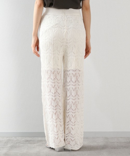 LOWRYS FARM（ローリーズファーム）の「サマーニットガラパンツ　881370（その他パンツ・レディース・オフホワイト/ブラック/レッド・FREE）」の6枚目の写真