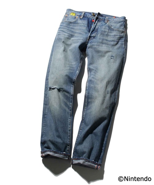 Levi's(���[�o�C�X)��LEVI�fS(R) X SUPER MARIO(TM) 501(R)'93 �X�g���[�g�t�B�b�g MARIO 501 DAY SELVEDGE(�f�j���p���c)