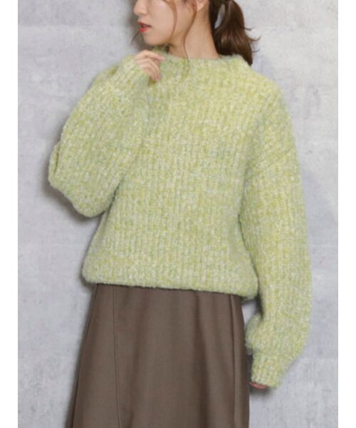 dazzlin（ダズリン）の「ジュエリーボックスボトルニットトップス（ニット/セーター・レディース・ベージュ/パープル/ブラウン/グリーン/オフホワイト・FREE）」の4枚目の写真