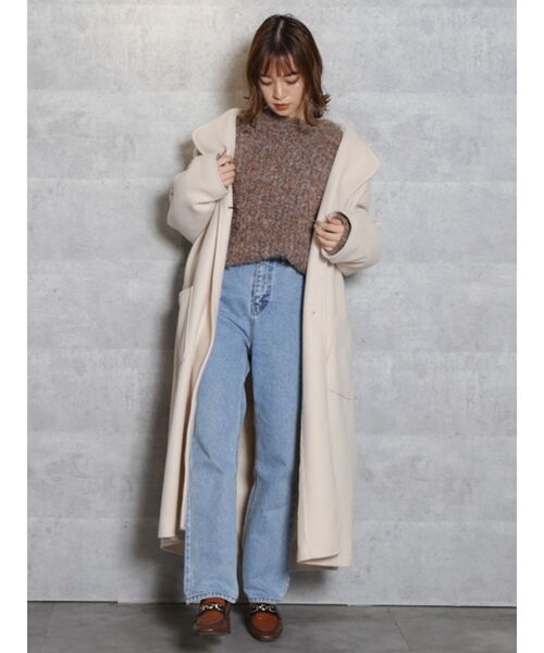 dazzlin（ダズリン）の「ジュエリーボックスボトルニットトップス（ニット/セーター・レディース・ベージュ/パープル/ブラウン/グリーン/オフホワイト・FREE）」の6枚目の写真