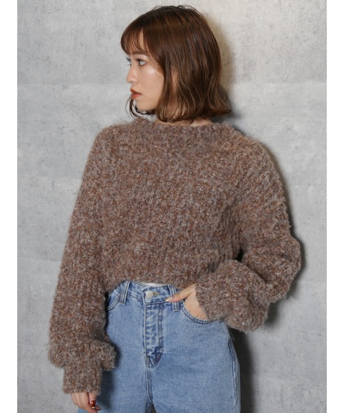 dazzlin（ダズリン）の「ジュエリーボックスボトルニットトップス（ニット/セーター・レディース・ベージュ/パープル/ブラウン/グリーン/オフホワイト・FREE）」の2枚目の写真