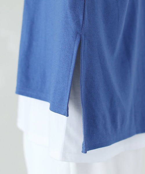 LILL(リル)の「オーバーサイズ 長袖 Tシャツ & タンクトップ リアルレイヤード アンサンブル セット(Tシャツ/カットソー・メンズ・ホワイト/ベージュ/ブラック/ブルー系その他・M/L)」の9枚目の写真