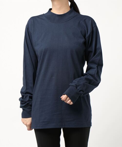 tone（トーン）の「【LIFEWEAR/ライフウェア】LONG SLEEVE MOCKNECK TEE (UN)（Tシャツ/カットソー・レディース・ホワイト/ネイビー/グレー/ブラック/レッド/オートミール・LARGE/X-LARGE/MEDIUM/SMALL）」の10枚目の写真