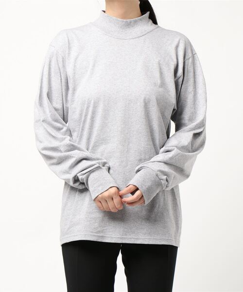 tone（トーン）の「【LIFEWEAR/ライフウェア】LONG SLEEVE MOCKNECK TEE (UN)（Tシャツ/カットソー・レディース・ホワイト/ネイビー/グレー/ブラック/レッド/オートミール・LARGE/X-LARGE/MEDIUM/SMALL）」の13枚目の写真