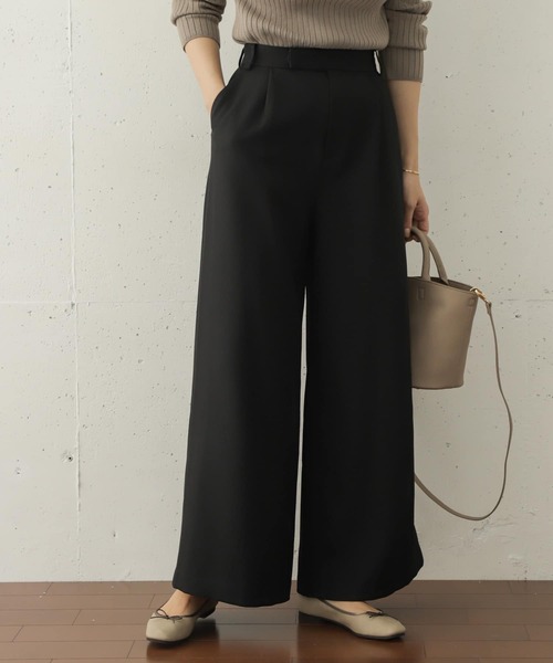 URBAN RESEARCH DOORS(アーバンリサーチドアーズ)の「フレアイージーパンツ(その他パンツ)」|ブラック
