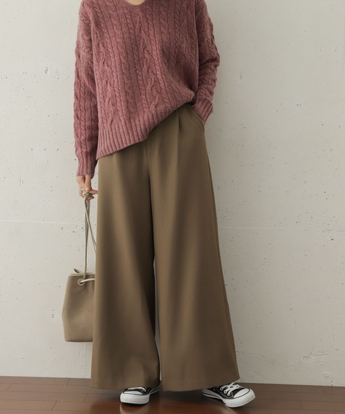 URBAN RESEARCH DOORS（アーバンリサーチドアーズ）の「フレアイージーパンツ∴（その他パンツ・レディース・ブラック/モカ・36/38）」の5枚目の写真