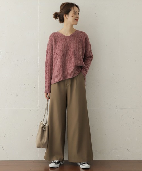 URBAN RESEARCH DOORS（アーバンリサーチドアーズ）の「フレアイージーパンツ∴（その他パンツ・レディース・ブラック/モカ・36/38）」の6枚目の写真