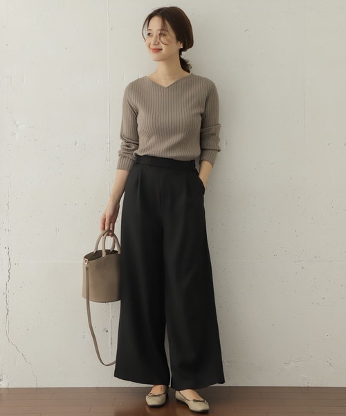 URBAN RESEARCH DOORS（アーバンリサーチドアーズ）の「フレアイージーパンツ∴（その他パンツ・レディース・ブラック/モカ・36/38）」の11枚目の写真