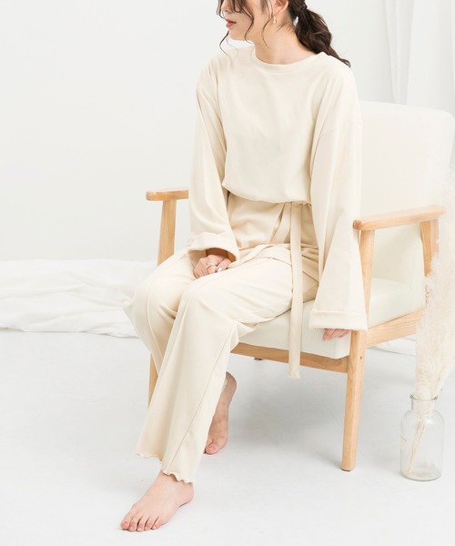 Ambre Neige(アンブルネージュ)の「ワンマイルウェアセットアップ/【WEB/EC限定商品】(その他ルームウェア・レディース・ダークグリーン/アイボリー・FREE)」の11枚目の写真