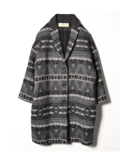 navasana(ナバアサナ)の「エスニックウールコート/714-NAM-dms-N142-CO041(その他アウター・レディース・グレー/ベージュ・FREE)」の7枚目の写真