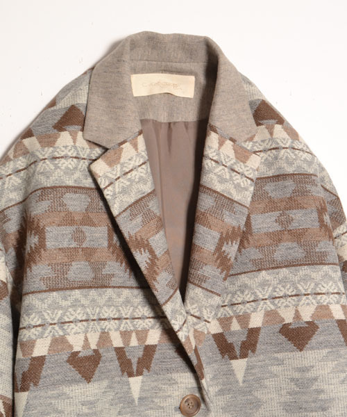 navasana(ナバアサナ)の「エスニックウールコート/714-NAM-dms-N142-CO041(その他アウター・レディース・グレー/ベージュ・FREE)」の10枚目の写真