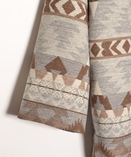 navasana(ナバアサナ)の「エスニックウールコート/714-NAM-dms-N142-CO041(その他アウター・レディース・グレー/ベージュ・FREE)」の4枚目の写真