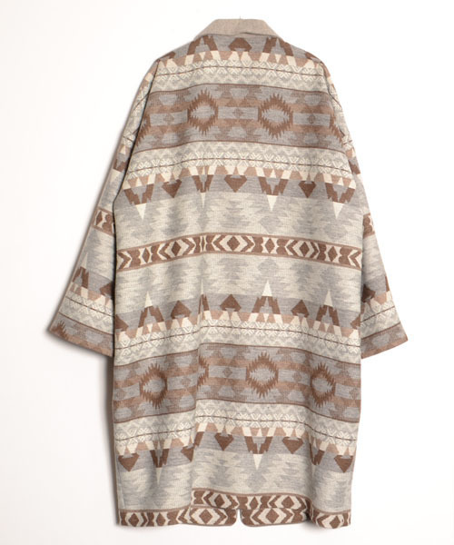 navasana(ナバアサナ)の「エスニックウールコート/714-NAM-dms-N142-CO041(その他アウター・レディース・グレー/ベージュ・FREE)」の5枚目の写真