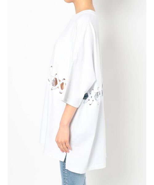 GYDA（ジェイダ）の「ウエストレースアップBIG Tシャツ（Tシャツ/カットソー・レディース・オフホワイト/グレー/ブラック・FREE）」の19枚目の写真