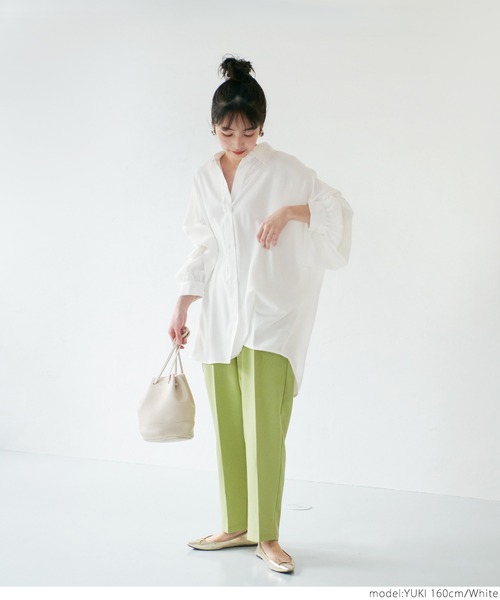 coca(coca)(コカ)の「とろみロングシャツ(シャツ/ブラウス・レディース・ホワイト/グレー系その他・ONE SIZE)」の10枚目の写真