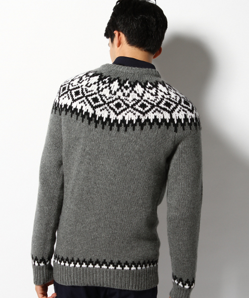 EDIFICE（エディフィス）の「◇CASHMEREキュウシンフェアテイルC/N （ニット/セーター・メンズ・ホワイト/グレー・46/48/44）」の6枚目の写真