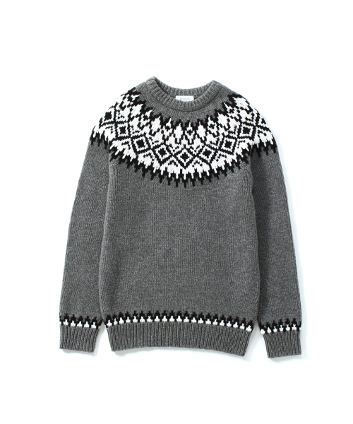 EDIFICE（エディフィス）の「◇CASHMEREキュウシンフェアテイルC/N （ニット/セーター・メンズ・ホワイト/グレー・46/48/44）」の11枚目の写真