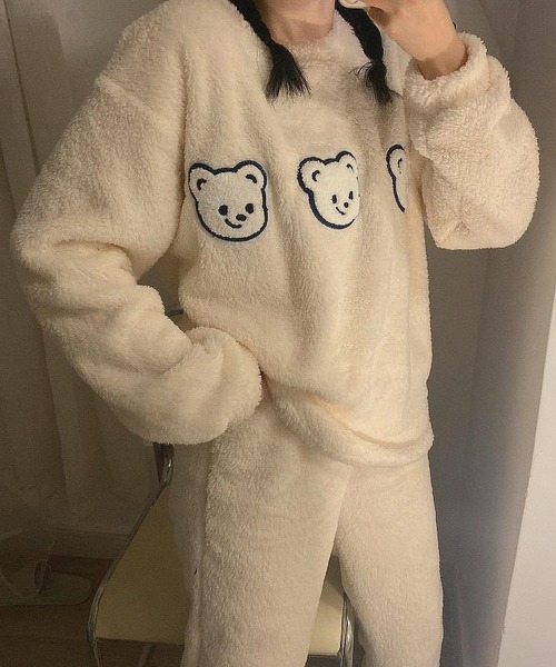 MAISON DE THERESE（メゾン ド テレーズ）の「暖かいコーラルフリースパジャマ（ルームウェア/パジャマ・レディース・A/C/B/D/F/ブラック/I/H/G/E/M/K/J/ベージュ/O・M/L/XL）」の12枚目の写真