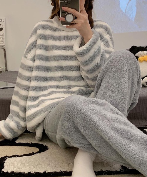 MAISON DE THERESE（メゾン ド テレーズ）の「暖かいコーラルフリースパジャマ（ルームウェア/パジャマ・レディース・A/C/B/D/F/ブラック/I/H/G/E/M/K/J/ベージュ/O・M/L/XL）」の15枚目の写真