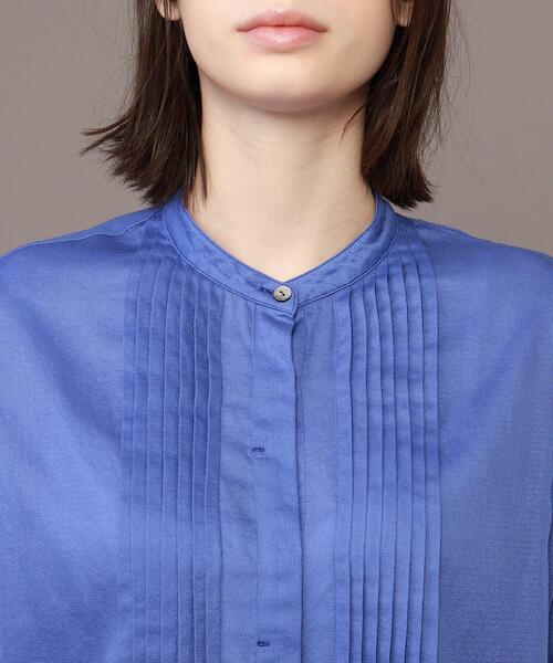DRESSTERIOR◆製品染ピンタックブラウス/38/コットン/WHT/無地/085-82040 DRESSTERIOR(ドレステリア) / 21年モ/タグ付/製品染ピンタック