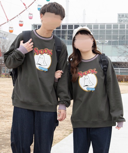 PairPair(ペアペア)の「ヴィンテージプリントP/O(ユニセックス)(スウェット・レディース・ベージュ/アイボリー/スミクロ・MEDIUM/LARGE)」の3枚目の写真