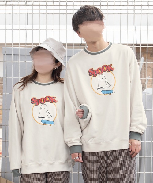 PairPair(ペアペア)の「ヴィンテージプリントP/O(ユニセックス)(スウェット・レディース・ベージュ/アイボリー/スミクロ・MEDIUM/LARGE)」の1枚目の写真