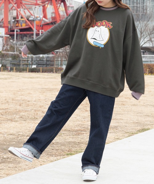 PairPair(ペアペア)の「ヴィンテージプリントP/O(ユニセックス)(スウェット・レディース・ベージュ/アイボリー/スミクロ・MEDIUM/LARGE)」の10枚目の写真