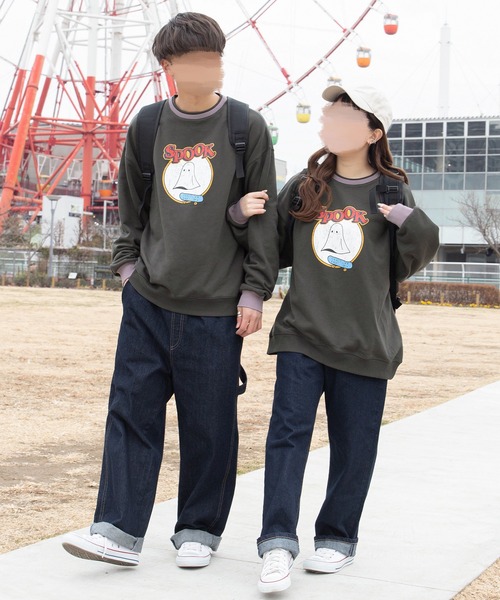 PairPair(ペアペア)の「ヴィンテージプリントP/O(ユニセックス)(スウェット・レディース・ベージュ/アイボリー/スミクロ・MEDIUM/LARGE)」の5枚目の写真