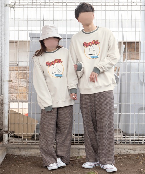 PairPair(ペアペア)の「ヴィンテージプリントP/O(ユニセックス)(スウェット・レディース・ベージュ/アイボリー/スミクロ・MEDIUM/LARGE)」の8枚目の写真