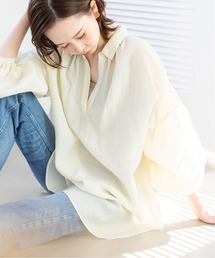 IENA（イエナ）の「ヴィンテージワッシャーギャザーシャツブラウス◆（シャツ/ブラウス）」