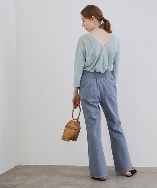 「MADEMOISELLE ROPE'」 デニムパンツ 36 ブラック系その他 WOMEN MADEMOISELLE ROPE マドモアゼルロペ メンズ デニムパンツ サイズ：34