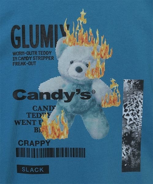 Candy Stripper（キャンディストリッパー）の「BLAZING BEAR Tシャツ（ワンピース・レディース・オフホワイト/ブラック/ブルー・2）」の7枚目の写真