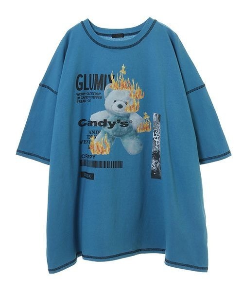 Candy Stripper（キャンディストリッパー）の「BLAZING BEAR Tシャツ（ワンピース・レディース・オフホワイト/ブラック/ブルー・2）」の12枚目の写真