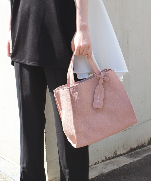 LAVEANGE(ラビアンジェ)の「【牛革】CREME VIVE BAG/レザーバッグ(トートバッグ・レディース・チャコールグレー/サックスブルー/ピンク/キャメル/グレイッシュベージュ・FREE)」の5枚目の写真