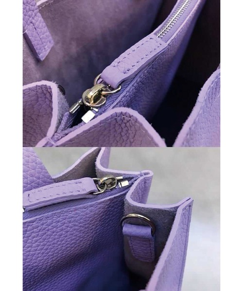 LAVEANGE(ラビアンジェ)の「【牛革】CREME VIVE BAG/レザーバッグ(トートバッグ・レディース・チャコールグレー/サックスブルー/ピンク/キャメル/グレイッシュベージュ・FREE)」の6枚目の写真