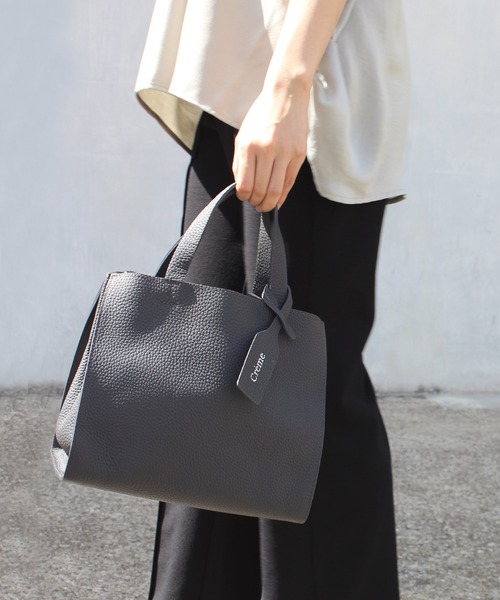 LAVEANGE(ラビアンジェ)の「【牛革】CREME VIVE BAG/レザーバッグ(トートバッグ・レディース・チャコールグレー/サックスブルー/ピンク/キャメル/グレイッシュベージュ・FREE)」の11枚目の写真