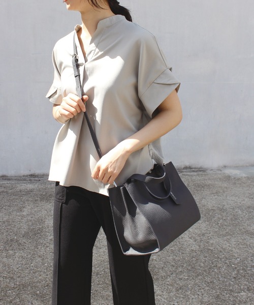 LAVEANGE(ラビアンジェ)の「【牛革】CREME VIVE BAG/レザーバッグ(トートバッグ・レディース・チャコールグレー/サックスブルー/ピンク/キャメル/グレイッシュベージュ・FREE)」の15枚目の写真